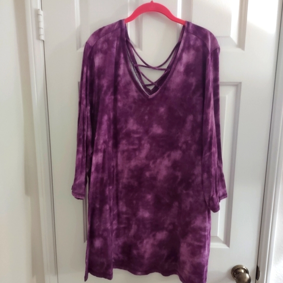 Catherines Tops - Catherines Purple Tie-Dye Top
